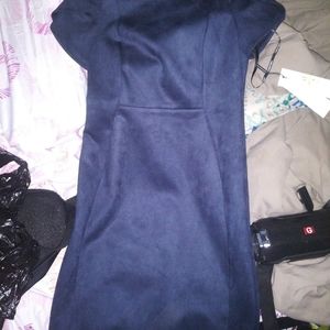 A Calvin Klein suede dress